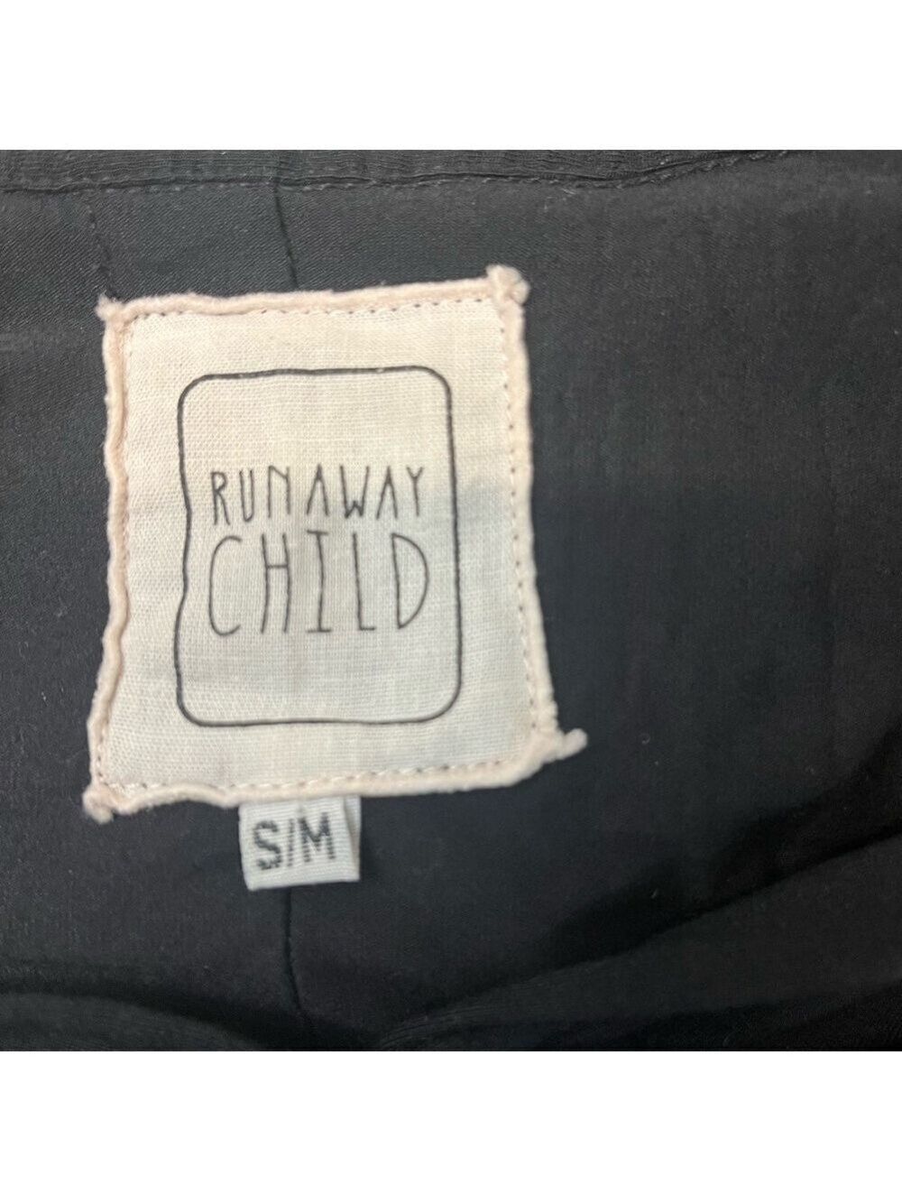 Runaway Child Black Long Sleeve Button Front Shirt Dress, size S/M - Picture 10 of 13